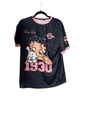 Betty Boop Black & Pink Graphic '1930' Short Sleeve Tee